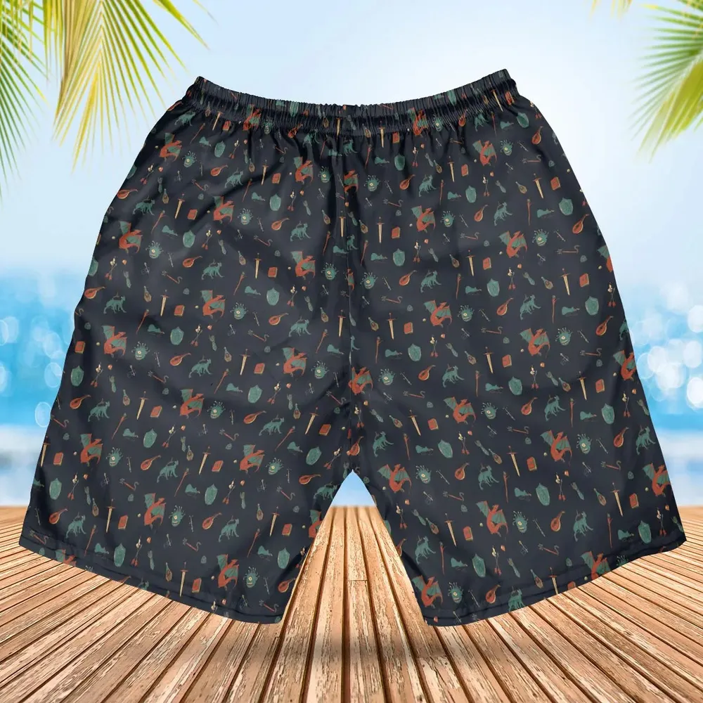DnD Items and Monsters Pattern Hawaiian Short - 2