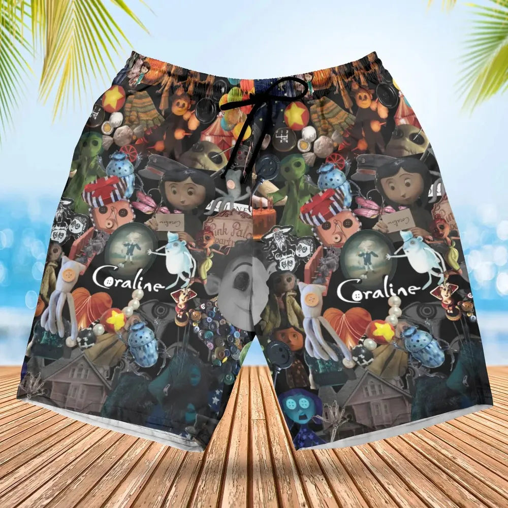 Coraline Pattern Hawaiian Short - 1