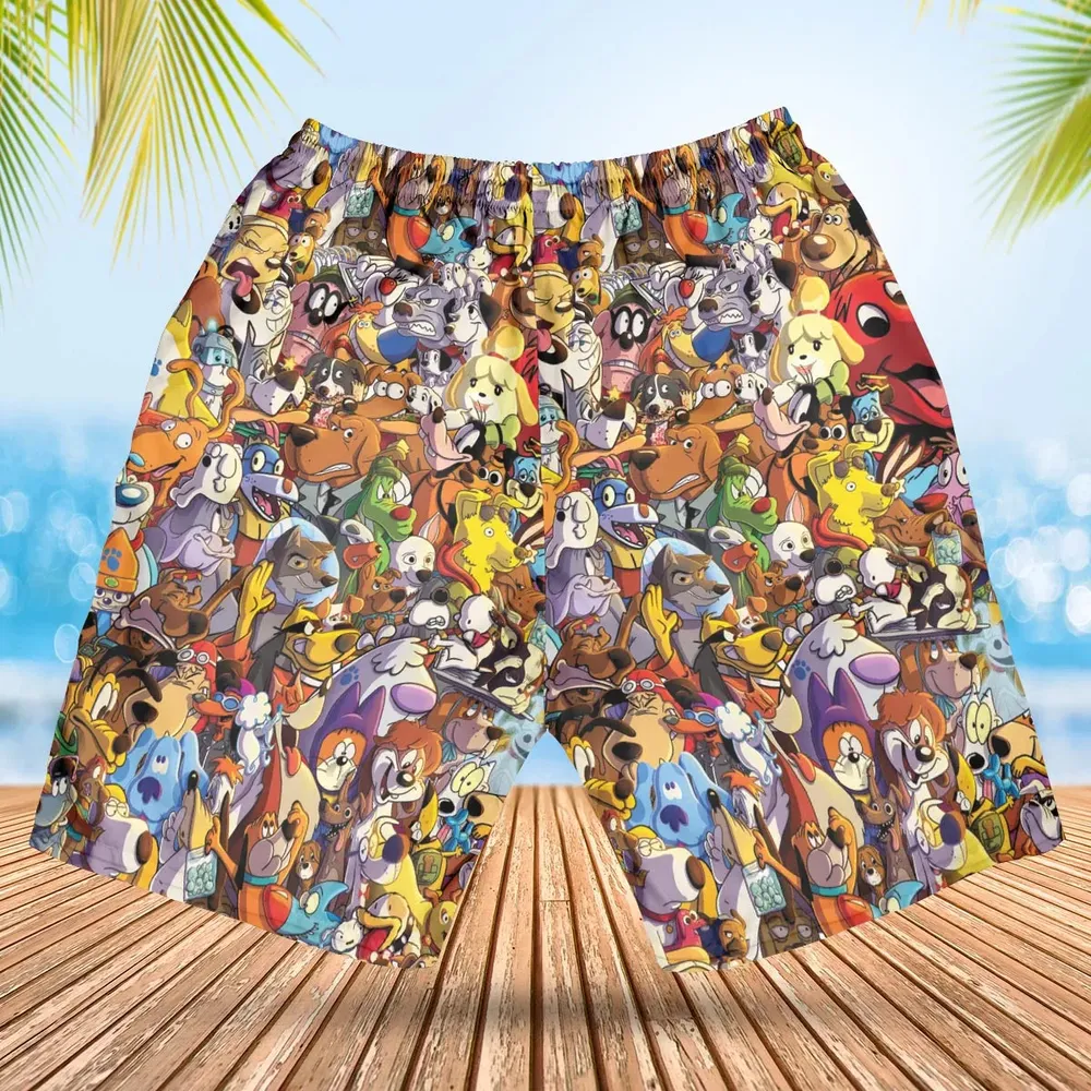 Dogs From Famous Cartoons Hawaiian Short - 2