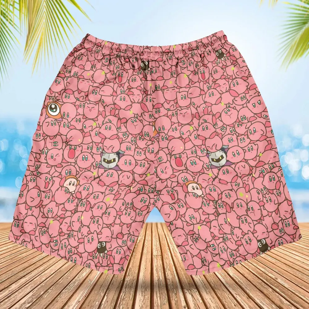 Cute Kirby Waddle Doo Bandana Waddle Dee Meta Knight Kirby's Characters Hawaiian Short - 2