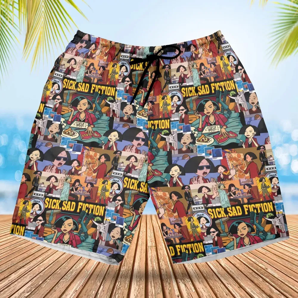Daria Sick Sad Fiction Pattern Hawaiian Short - 1