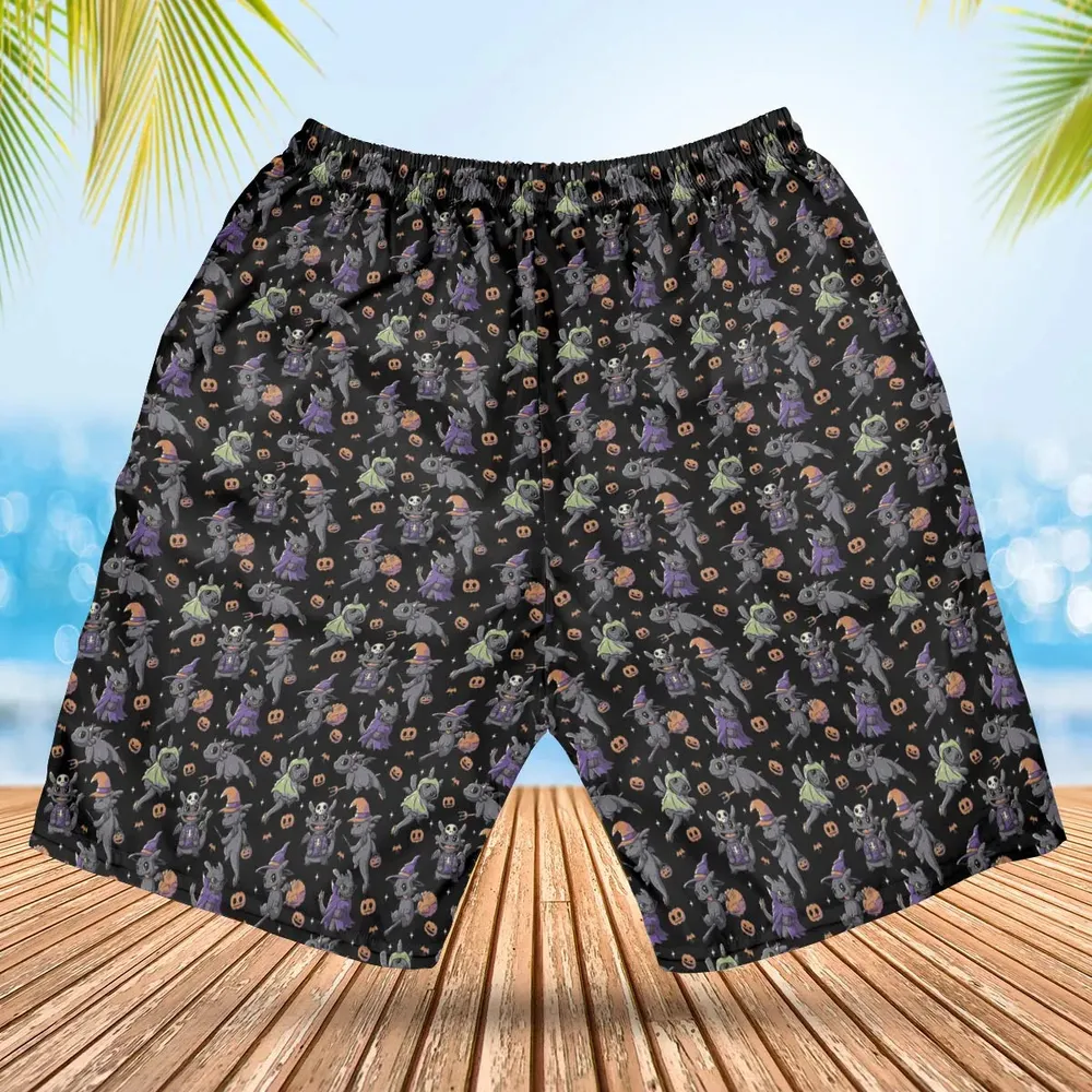 Cute Toothless Halloween Pattern Hawaiian Short - 2