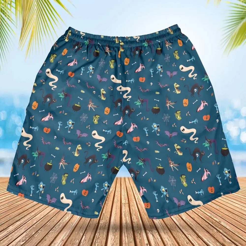 Cute Spooky Classic Monster Hawaiian Short - 2