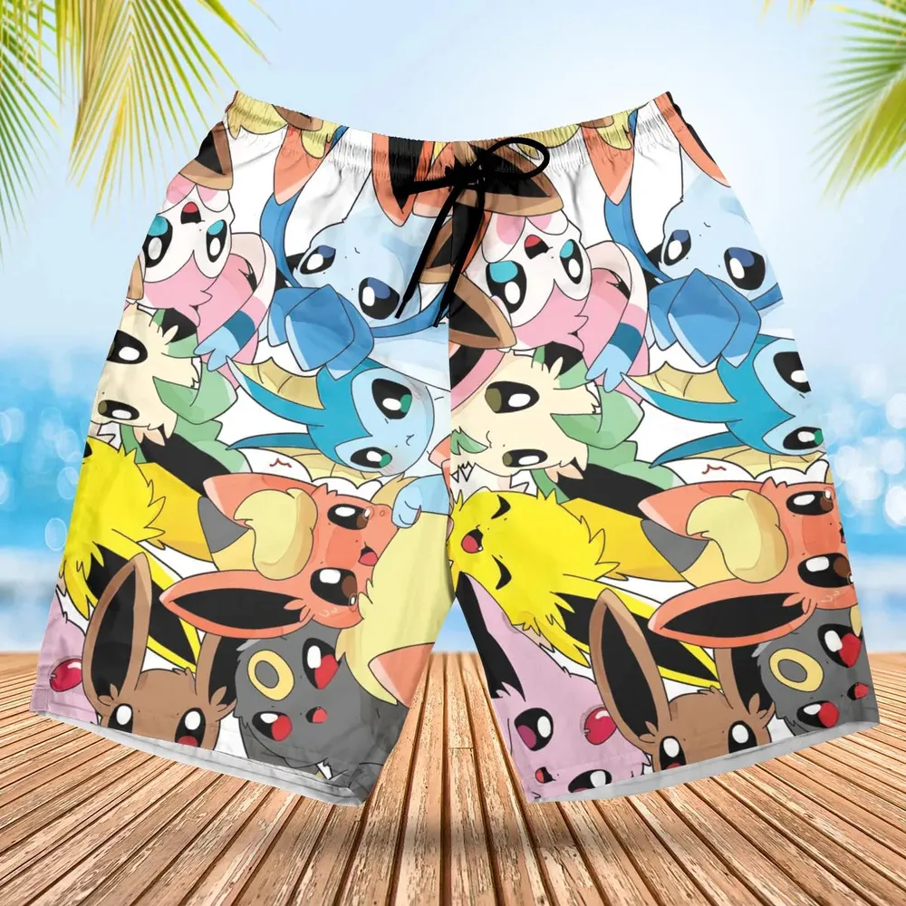 Cute Eevee Evolution Pokemon Hawaiian Short - 1