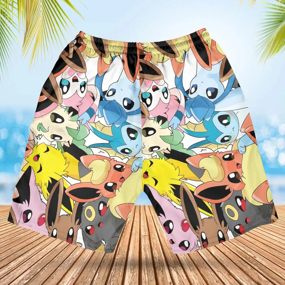 Cute Eevee Evolution Pokemon Hawaiian Short - 2