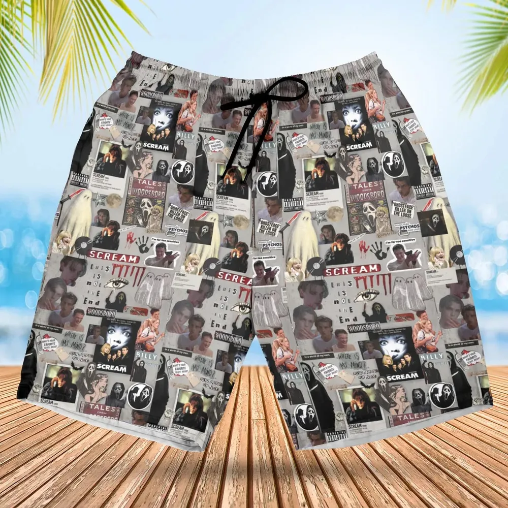 Crime Scene Scream Aesthetic Pattern Hawaiian Short - 1