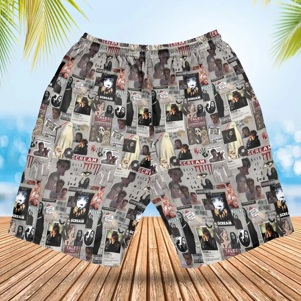 Crime Scene Scream Aesthetic Pattern Hawaiian Short - 2