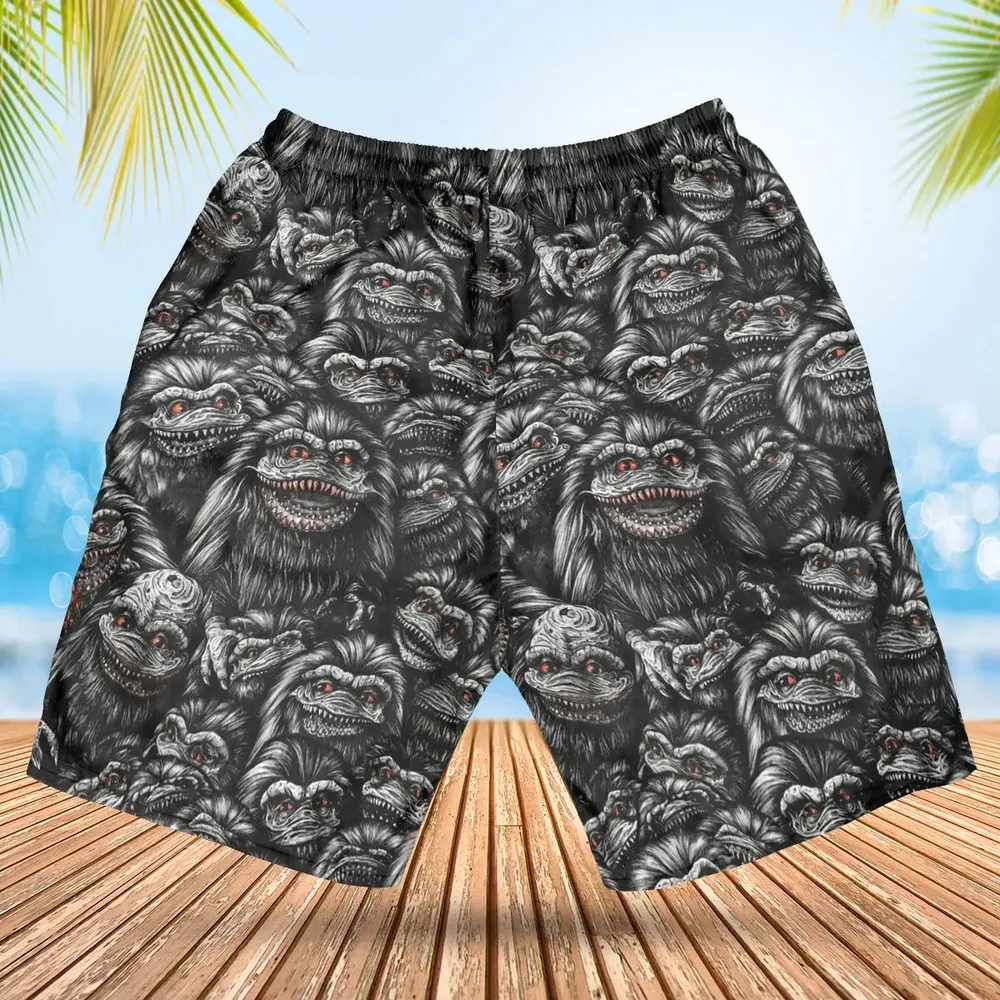 Critters Pattern Halloween Hawaiian Short - 2