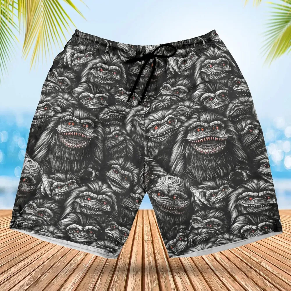 Critters Pattern Halloween Hawaiian Short - 1