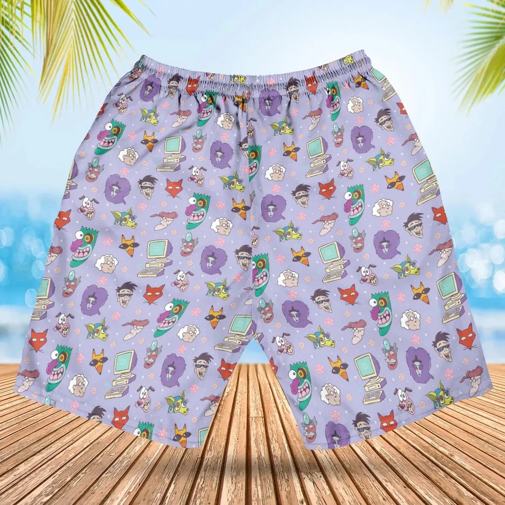 Courage the Cowardly Dog Characters Pattern Hawaiian Short - 2