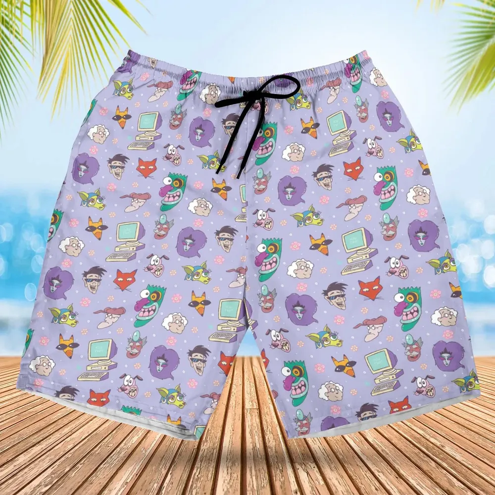 Courage the Cowardly Dog Characters Pattern Hawaiian Short - 1