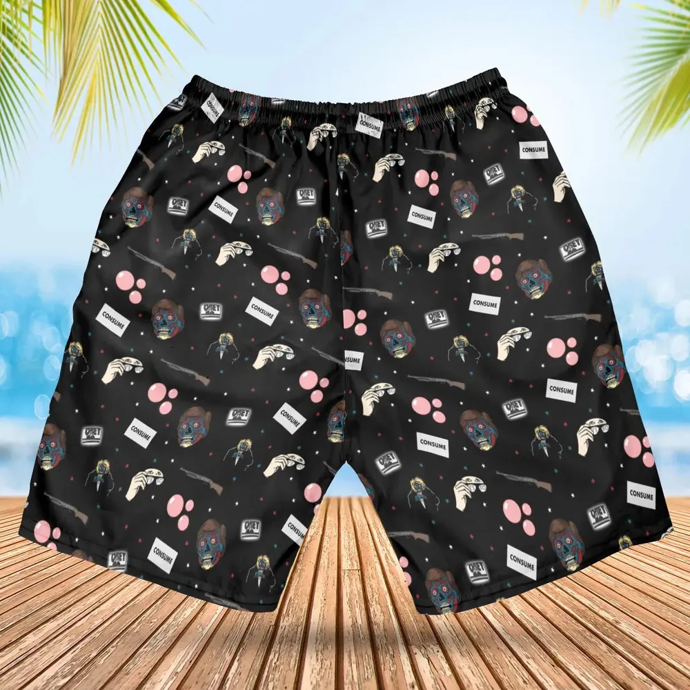 Consume They Live Patterns Hawaiian Short - 2