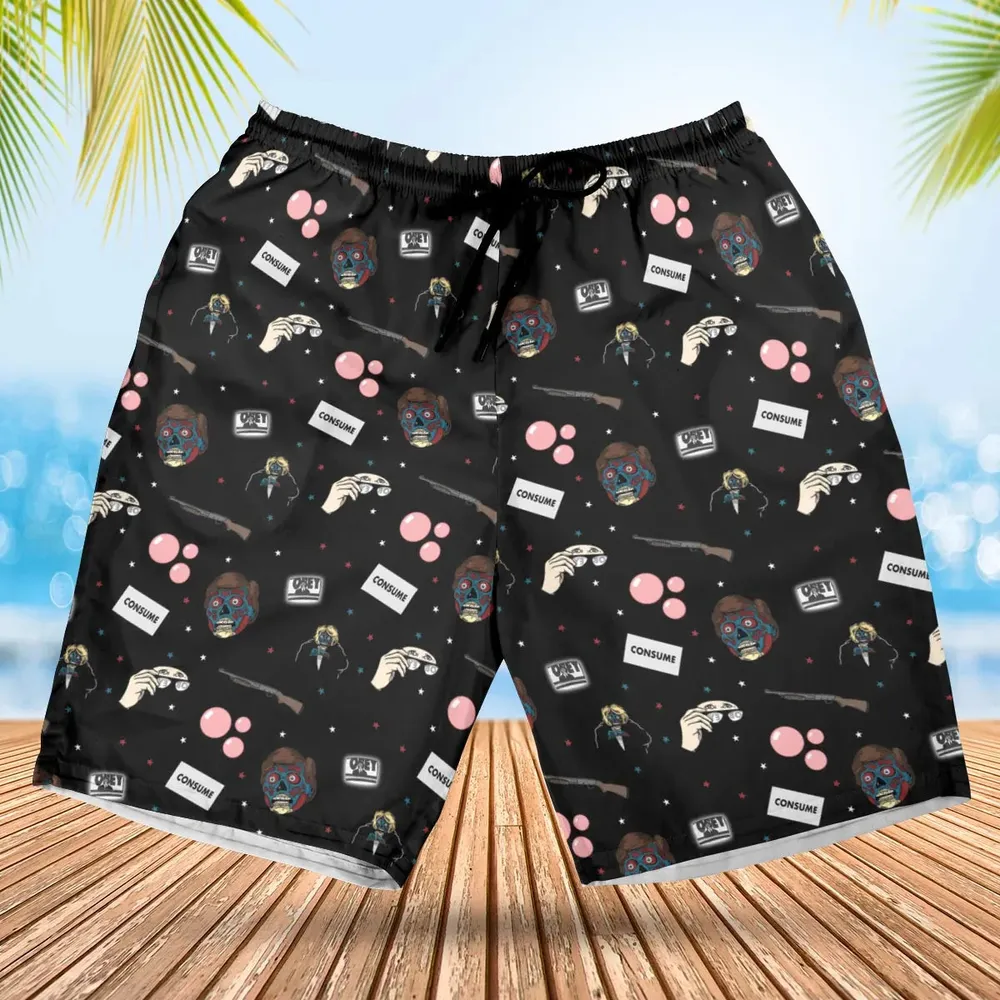 Consume They Live Patterns Hawaiian Short - 1