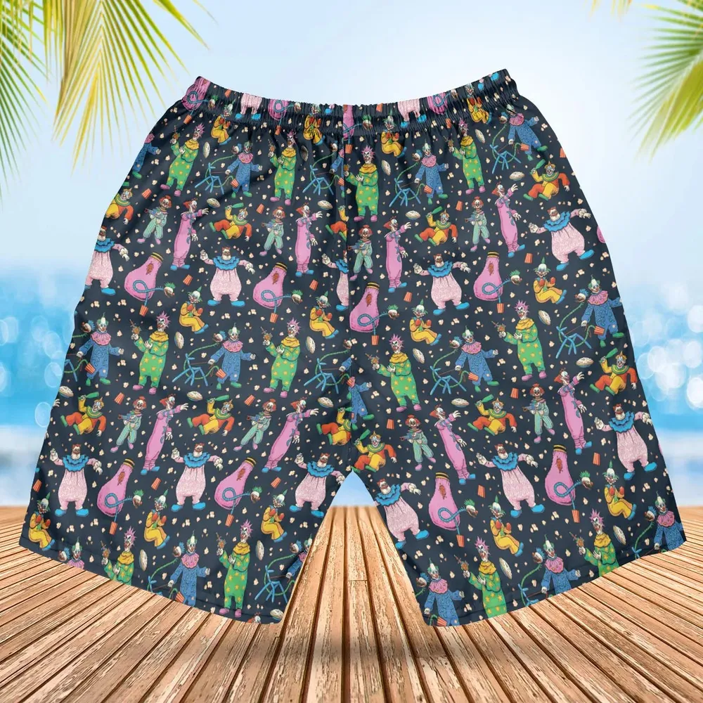 Clowns Popcorn Killer Klowns from Outer Space Pattern Hawaiian Short - 2