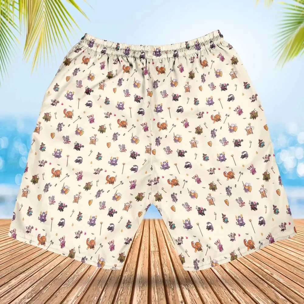 Cats In DnD Pattern Hawaiian Short - 2
