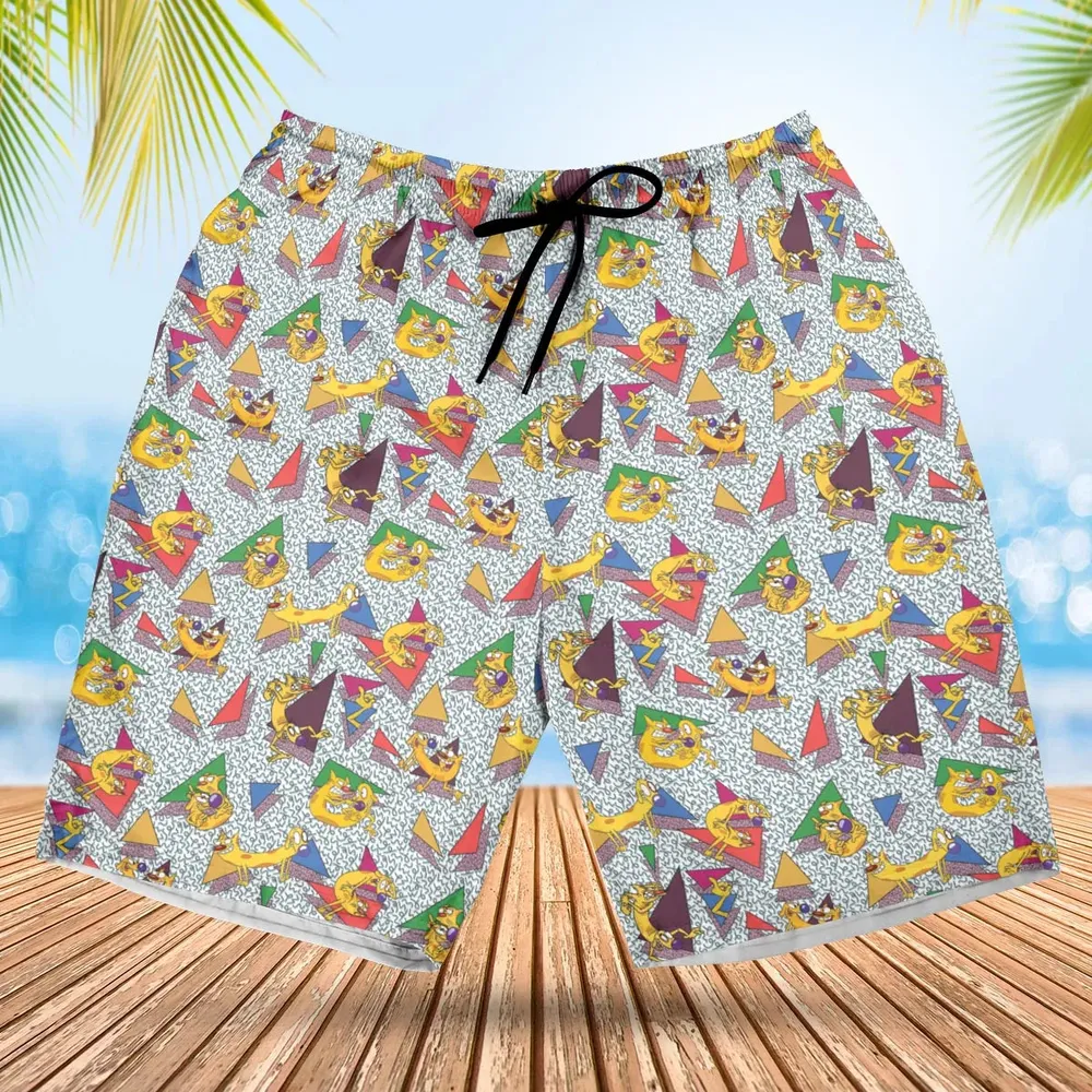 Catdog 90s Cartoon Pattern Hawaiian Short - 1