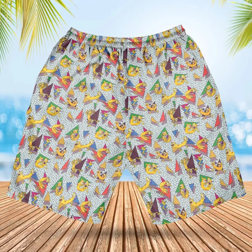Catdog 90s Cartoon Pattern Hawaiian Short - 2