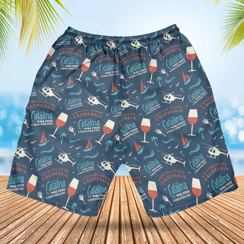 Catalina Wine Mixer Pattern Hawaiian Short - 2