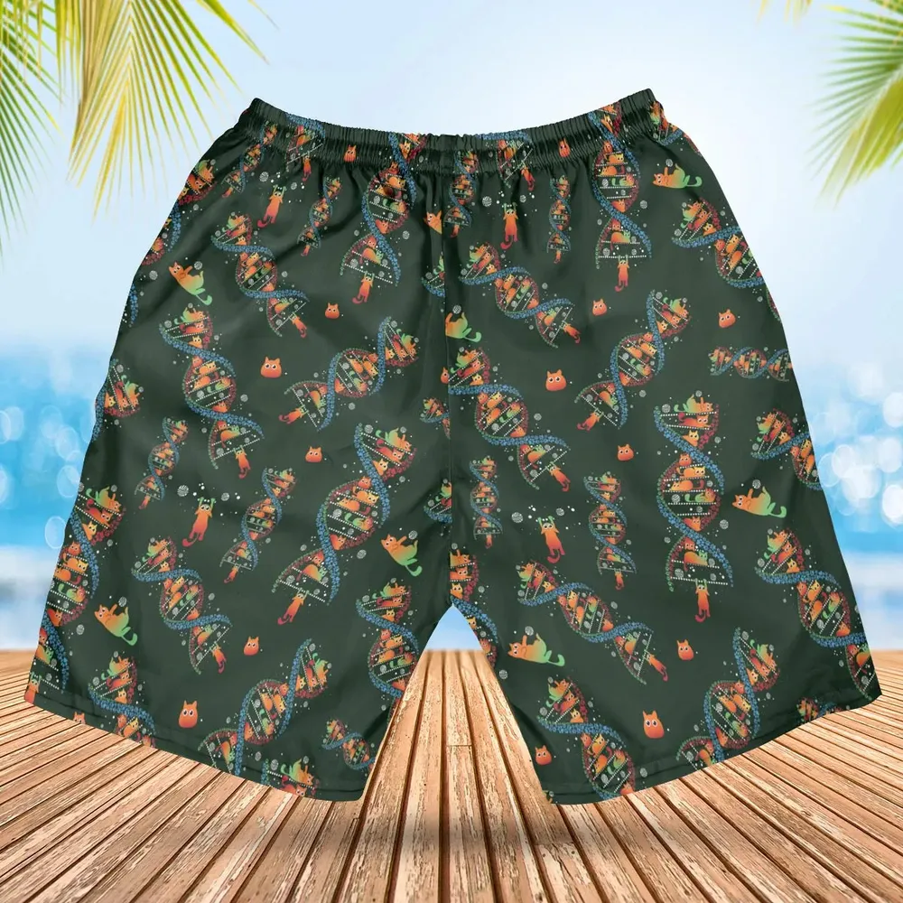 Cat Kitten DNA Pattern Hawaiian Short - 2