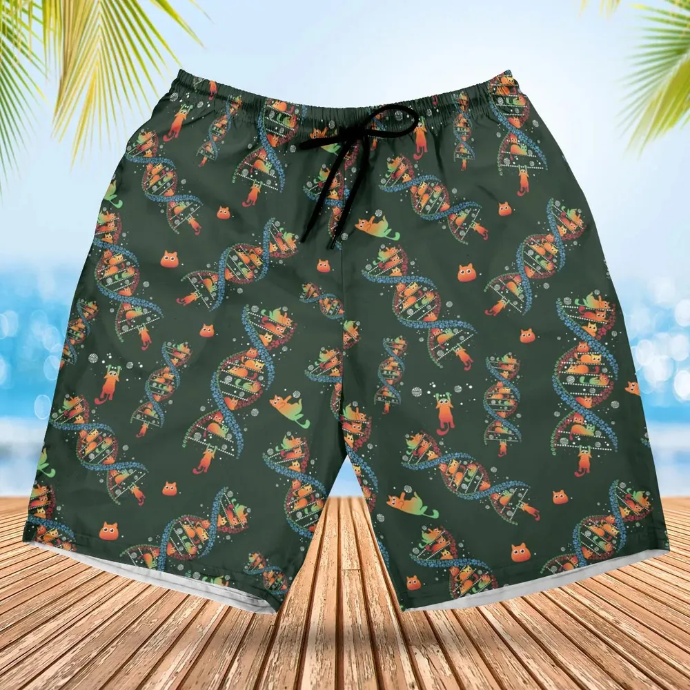 Cat Kitten DNA Pattern Hawaiian Short - 1
