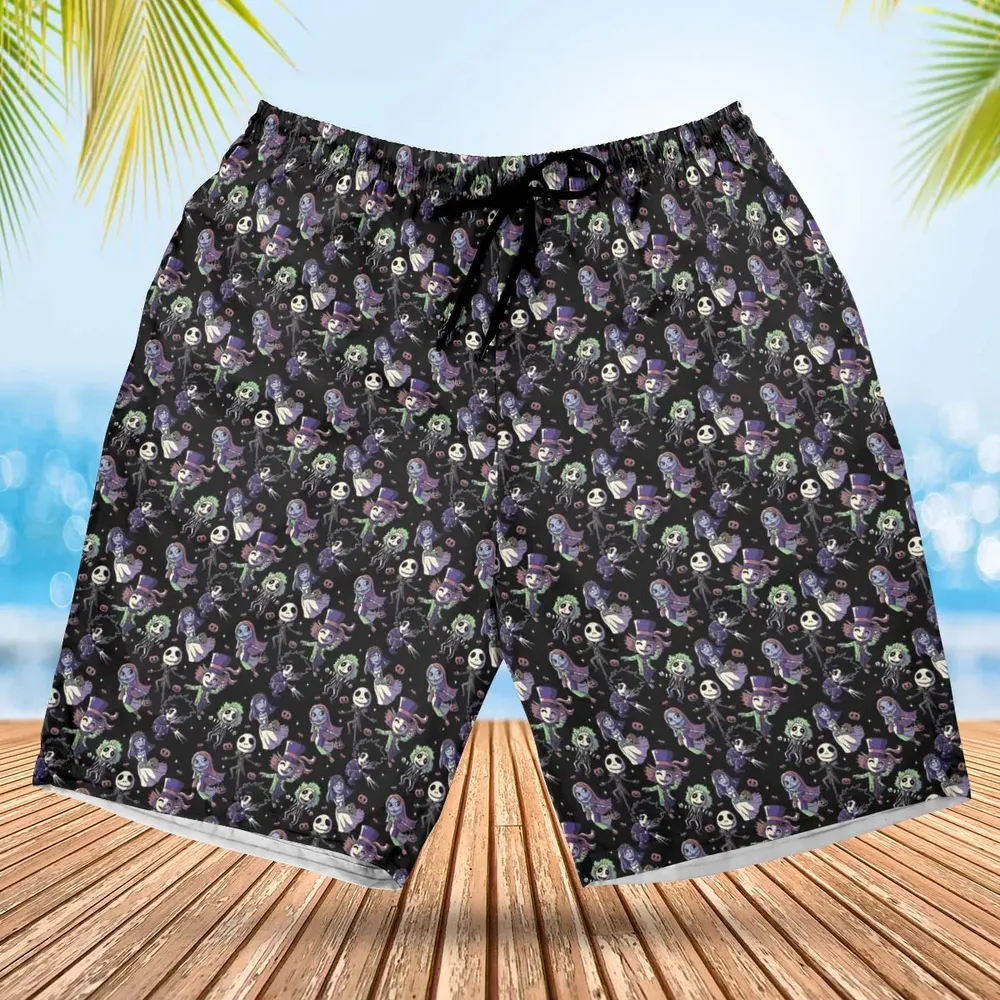 Buttons Characters Pattern Hawaiian Short - 1