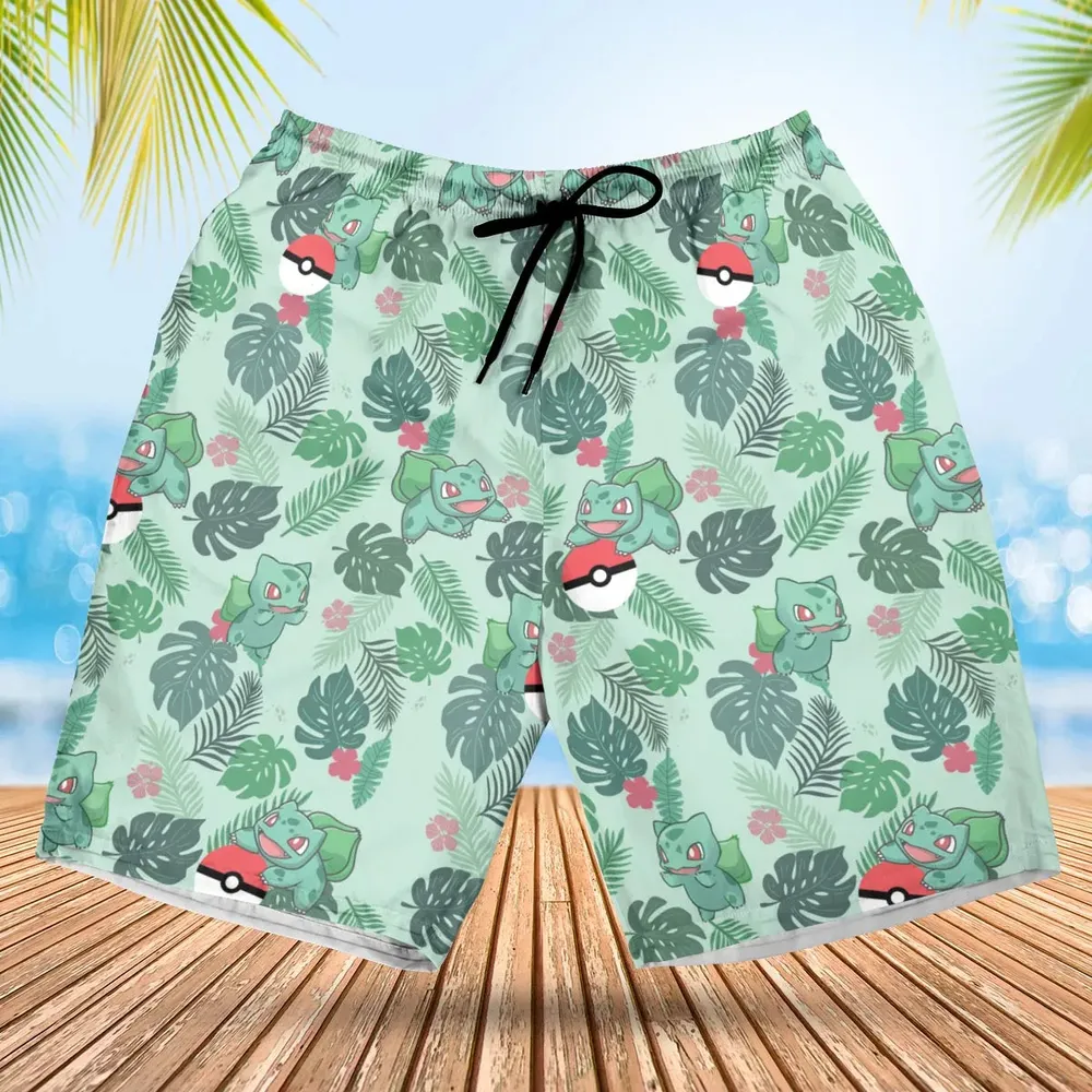 Bulbasaur Pokemon Pattern Hawaiian Short - 1