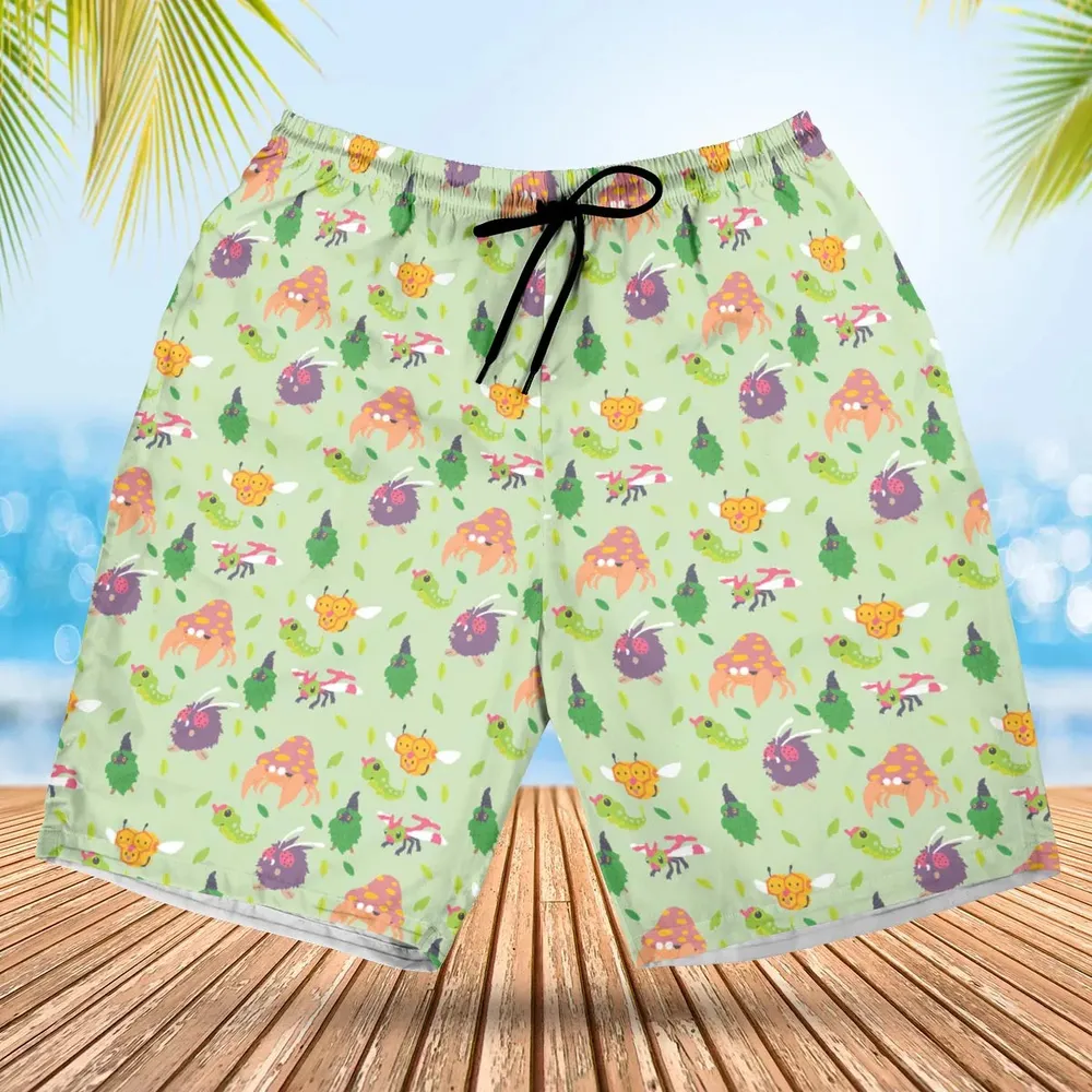 Bug Type Pokemon Pattern Hawaiian Short - 1