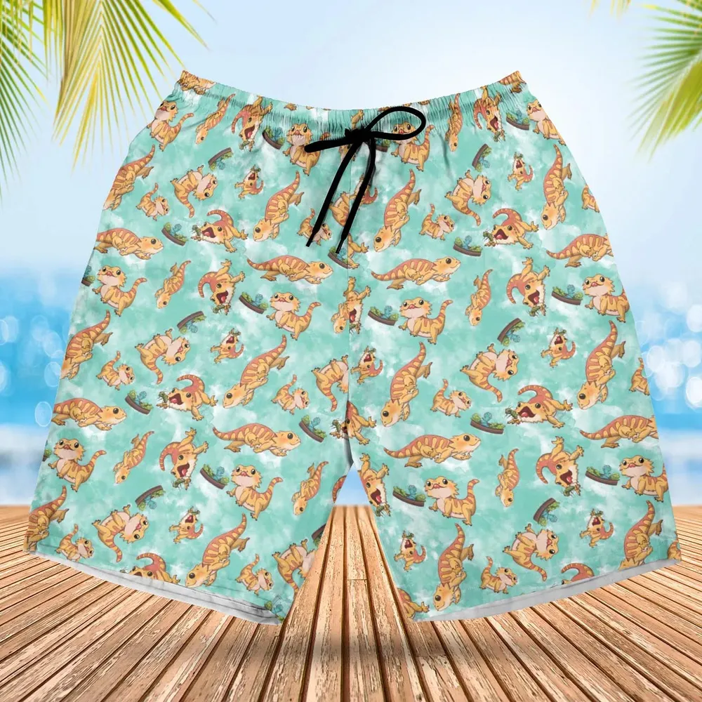 Bearded Dragon Pattern Hawaiian Short - 1