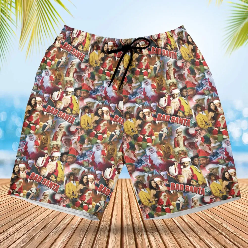 Bad Santa Pattern Hawaiian Short - 1