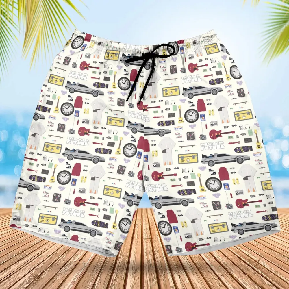 Back to the Future Pattern Hawaiian Short - 1