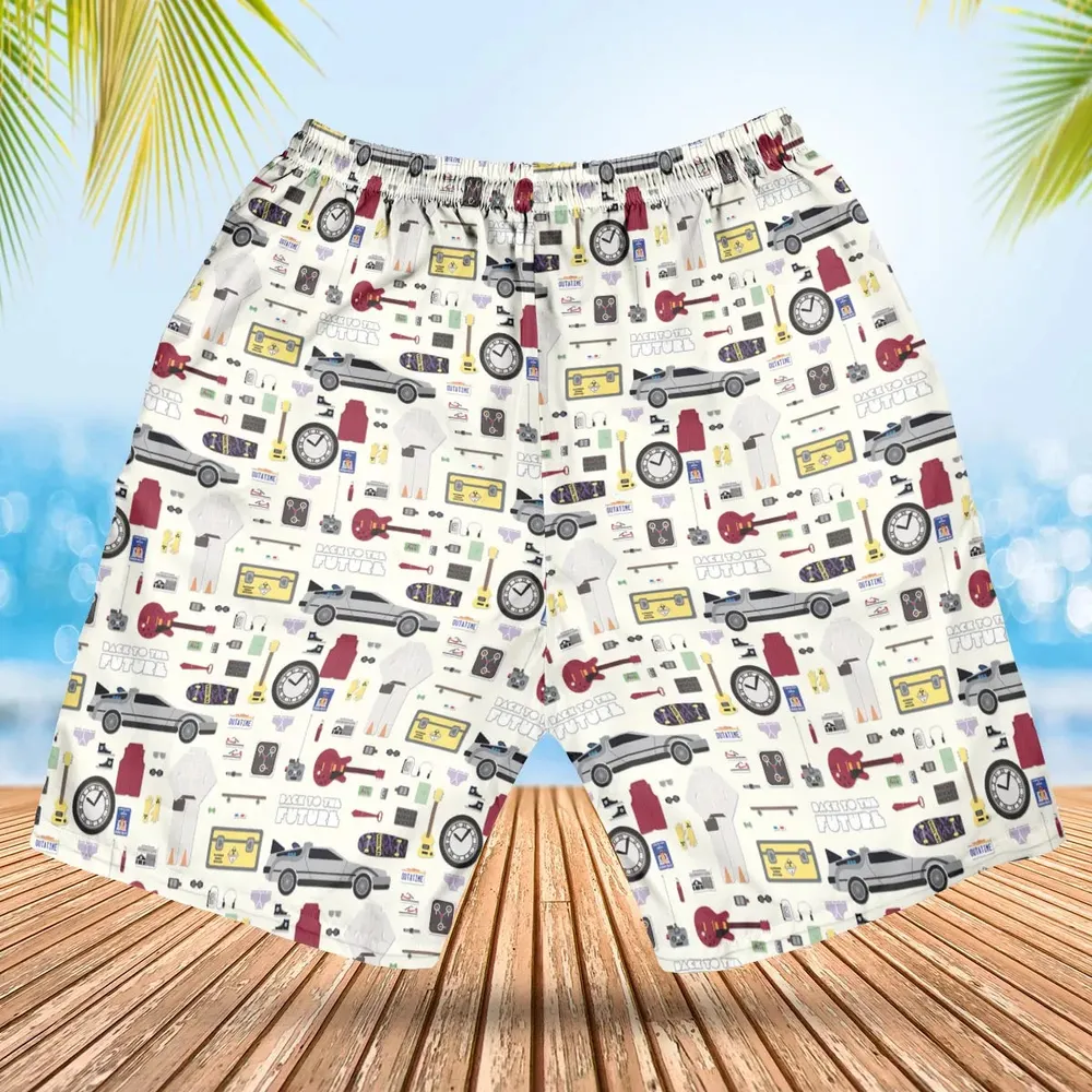 Back to the Future Pattern Hawaiian Short - 2