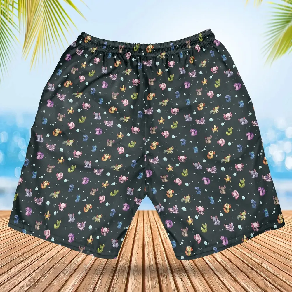 Axolotls Of The World Pattern Hawaiian Short - 2