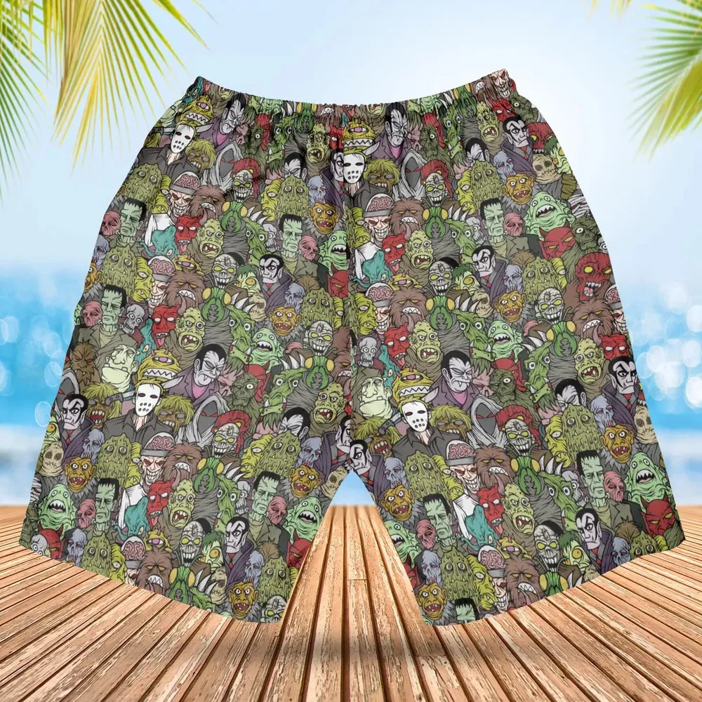 All The Monsters Are Here Hawaiian Short - 2