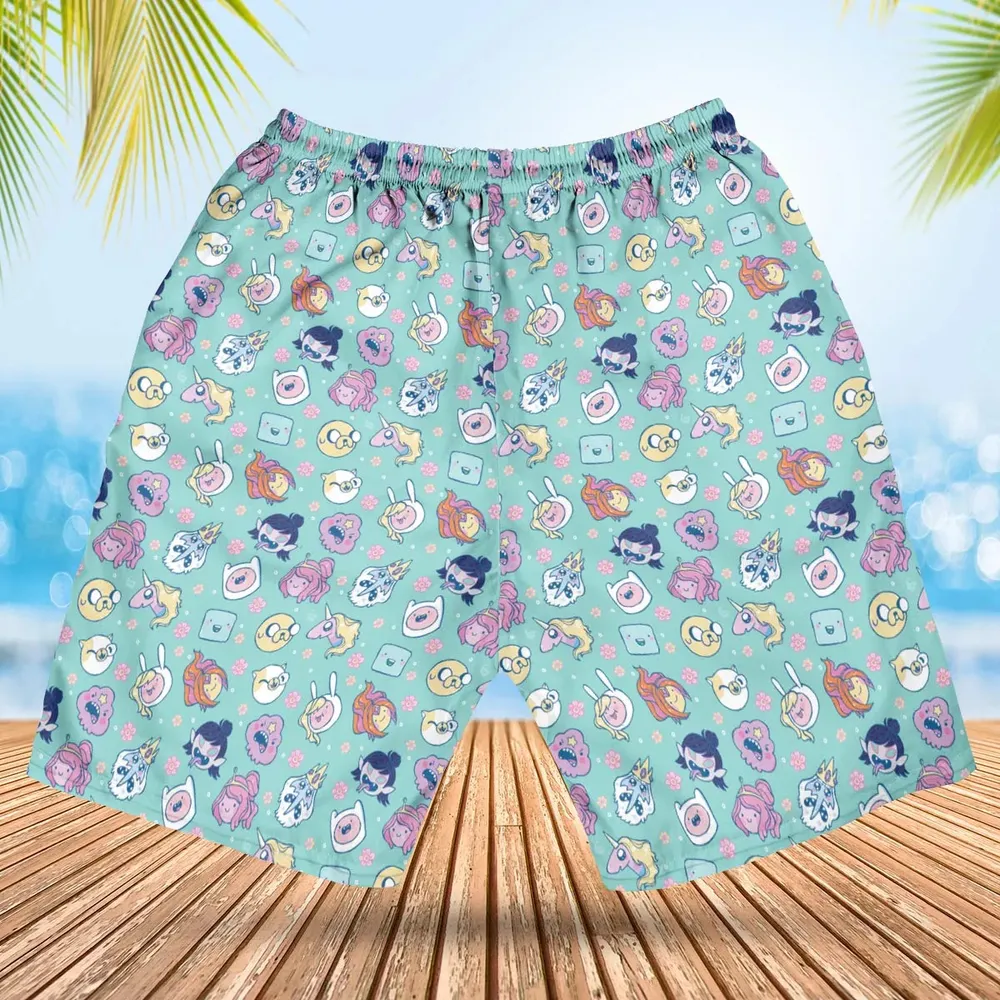 Adventure Time Floral Pattern Hawaiian Short - 2