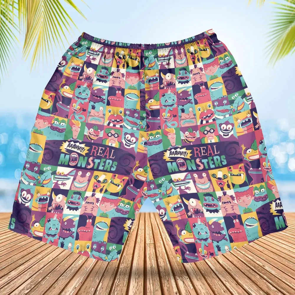 Aaahh!!! Real Monsters Characters Pattern Hawaiian Short - 2