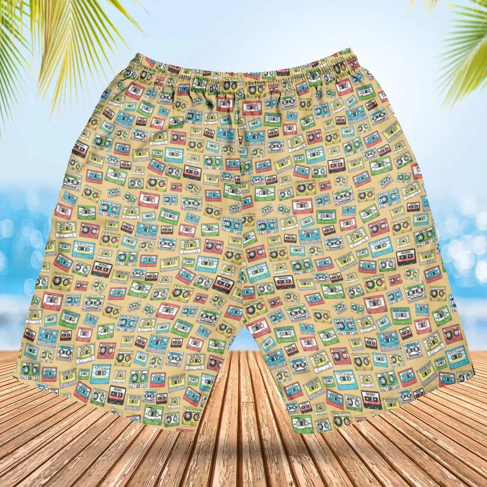 80s Playlist Pattern Hawaiian Short - 2