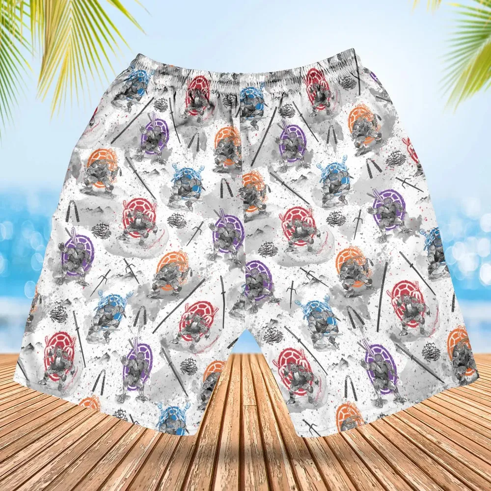TMNT Characters Sumi-E Pattern Hawaiian Short - 2