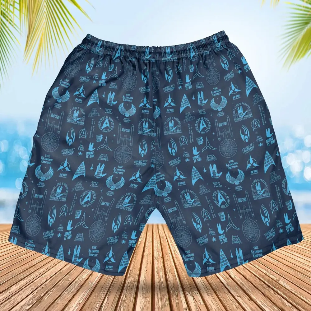 Trekkie Star Trek Pattern Hawaiian Short - 2