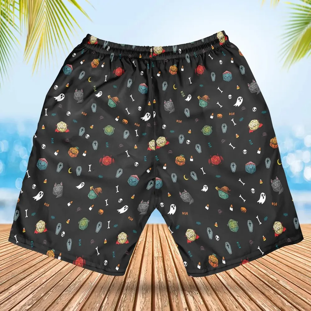 Halloween DND Dices Pattern Hawaiian Short - 2