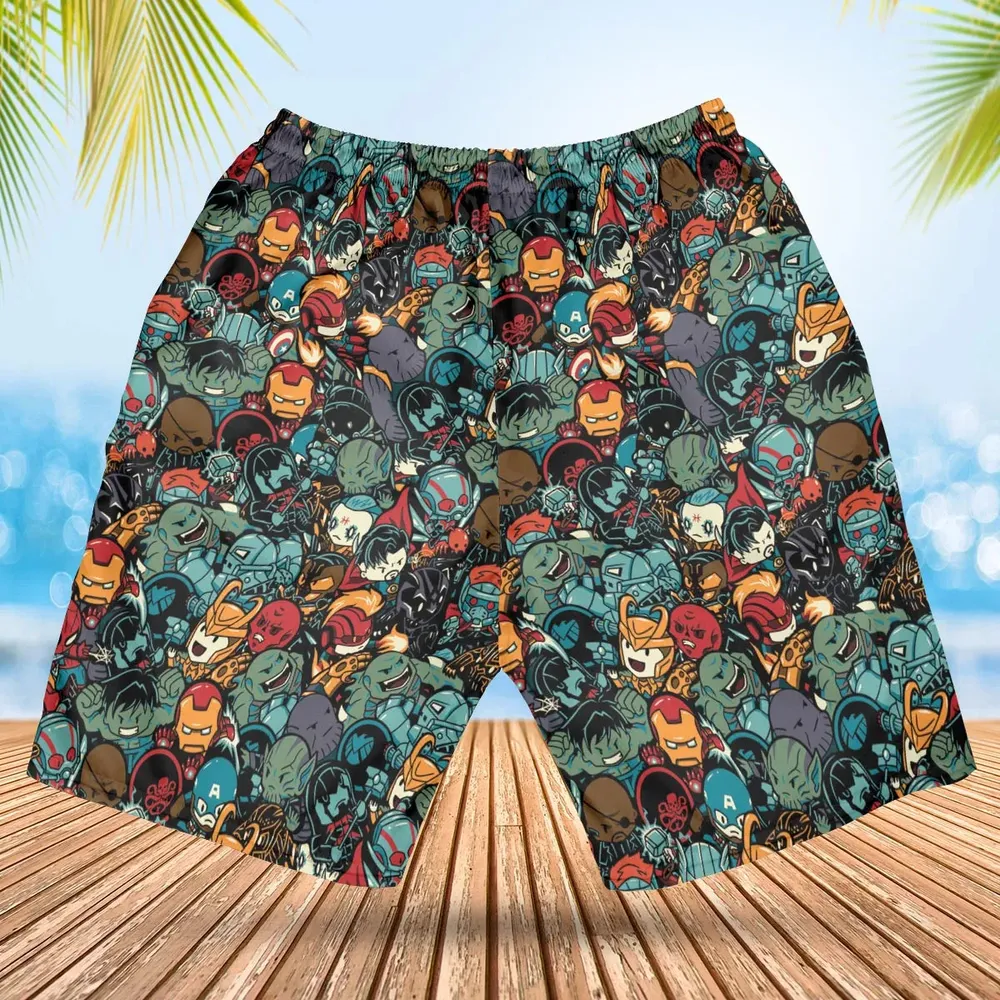 Marvelous Chibi Characters Pattern Hawaiian Short - 2
