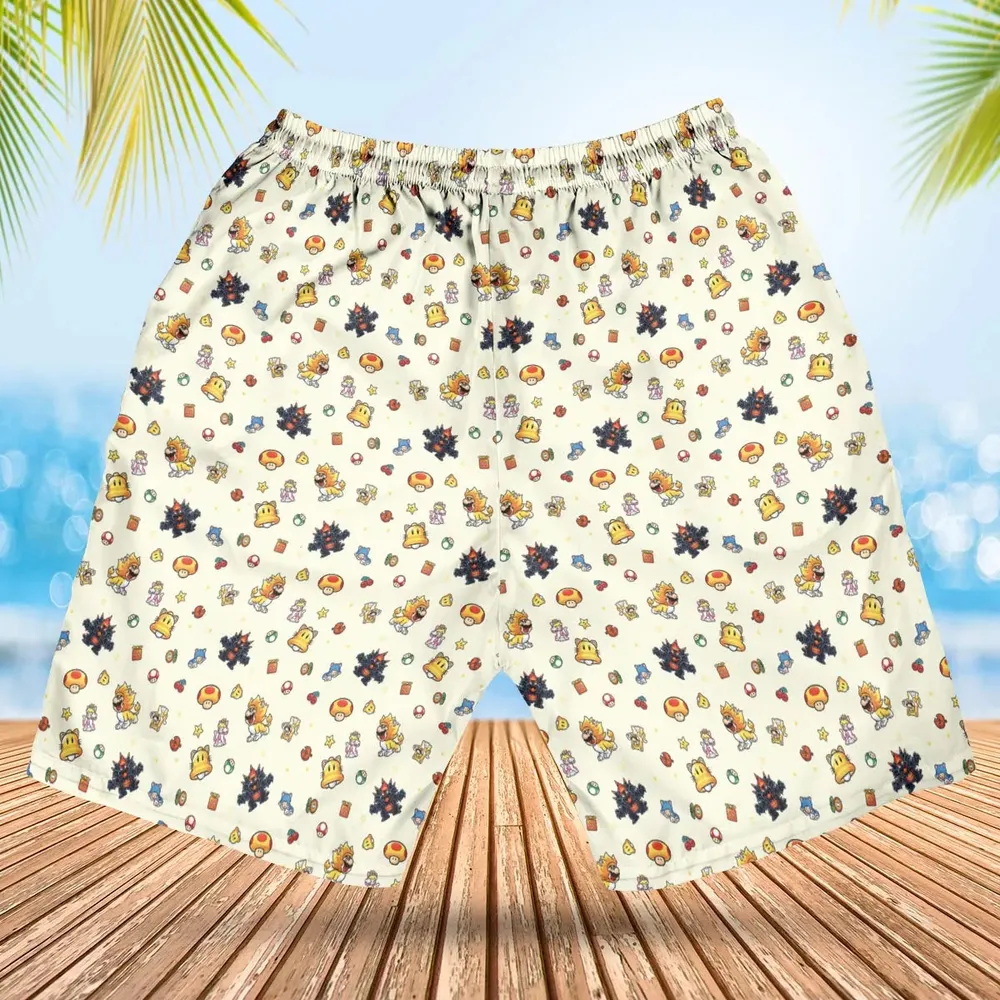 Super Mario Characters Pattern Hawaiian Short - 2