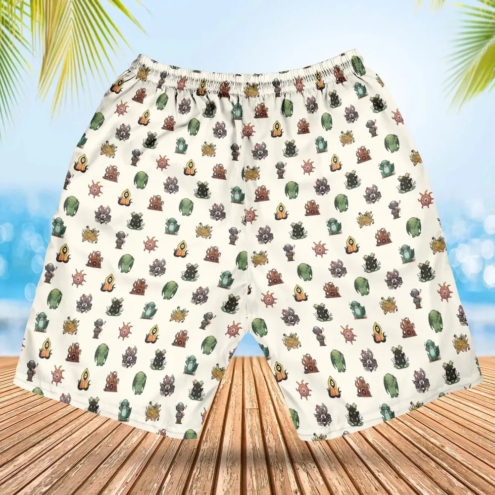 Lovecraft Demons Cute H.P. Lovecraft Monsters Pattern Hawaiian Short - 2