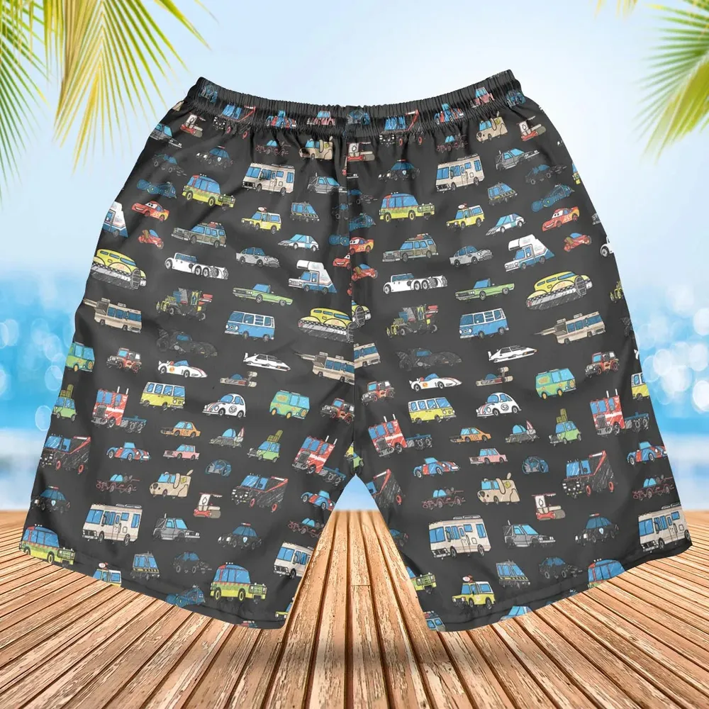Movie Cars Pattern Hawaiian Short - 2