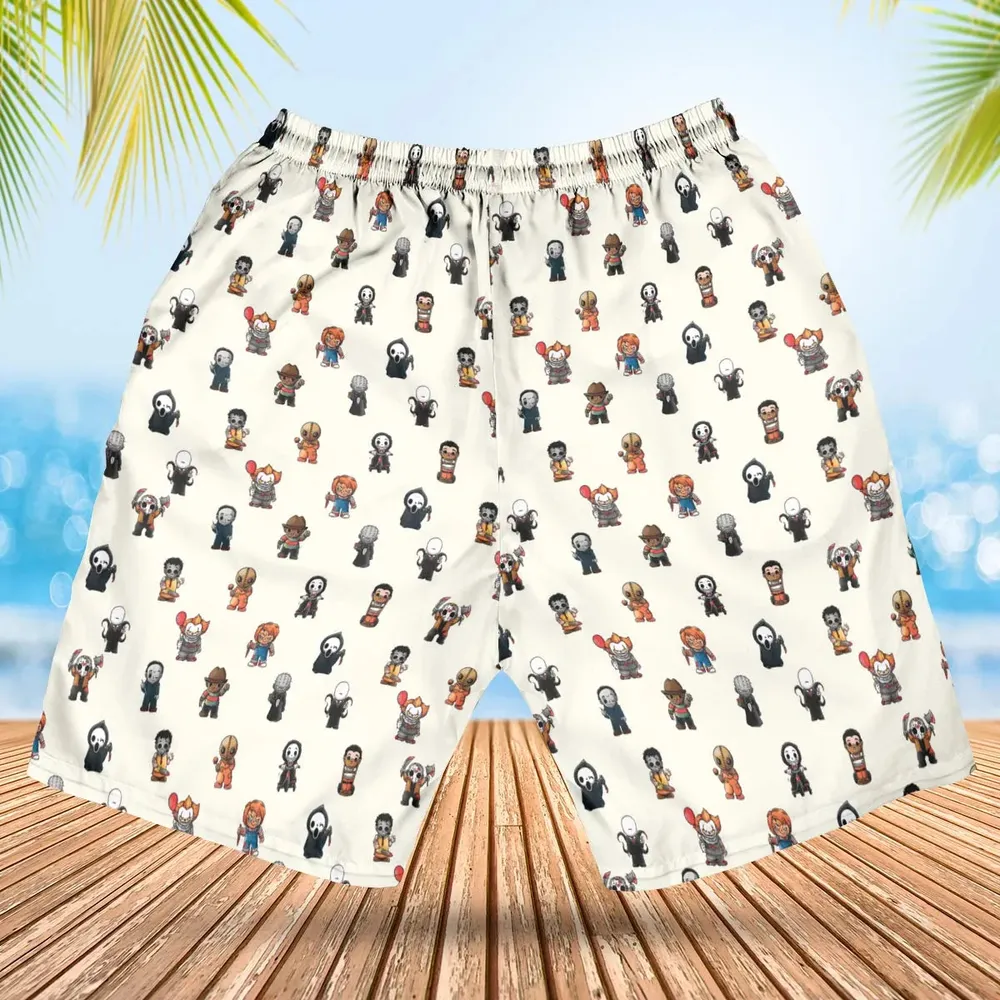 Horror Movies Characters Pattern Hawaiian Short - 2