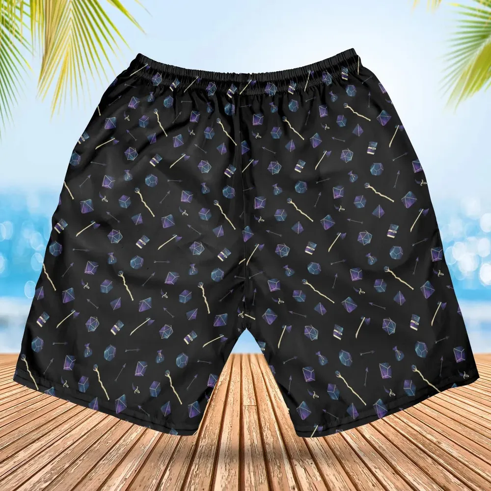 Galaxy In Dice DnD Pattern Hawaiian Short - 2