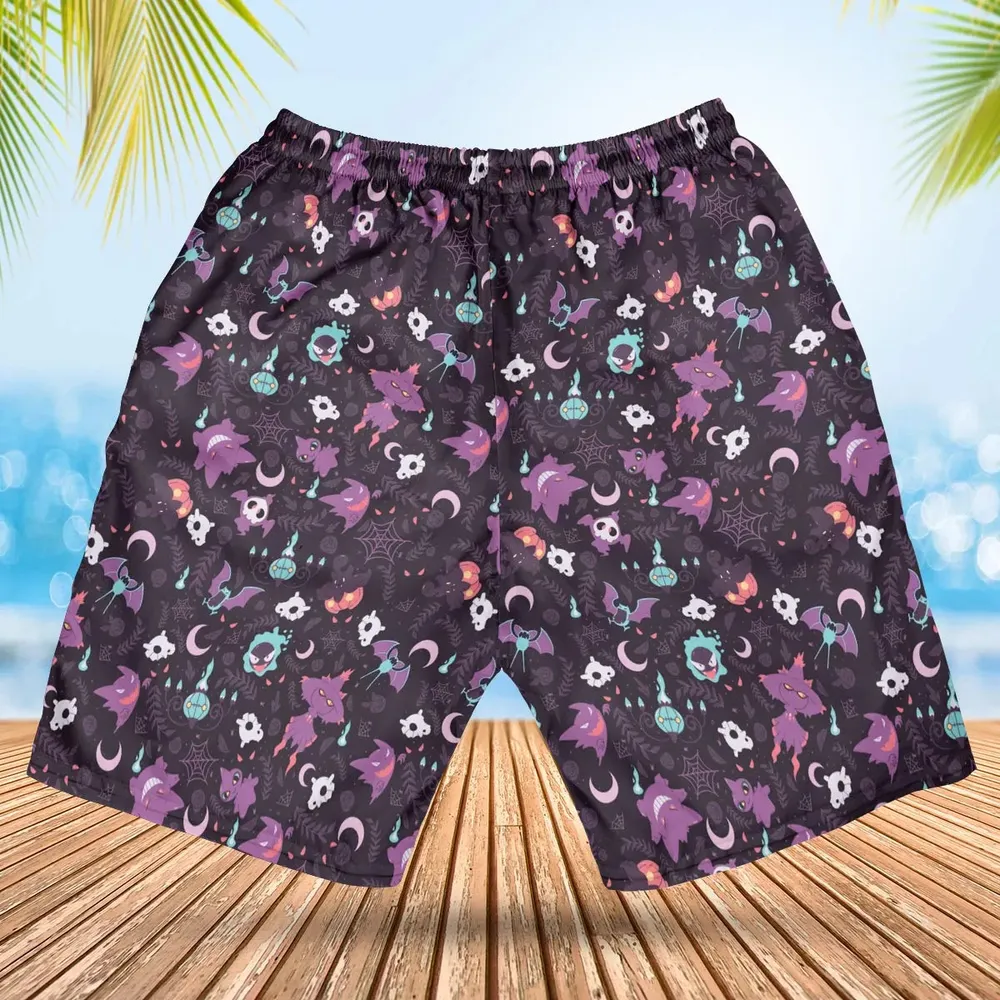 Lavender Town Pokemon Pattern Hawaiian Short - 2