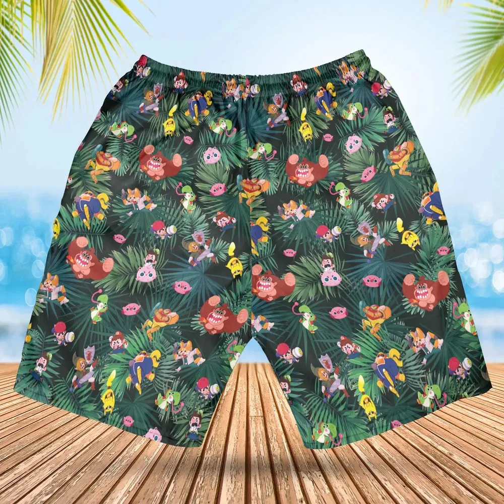 Video Game Characters Pattern Hawaiian Short - 2