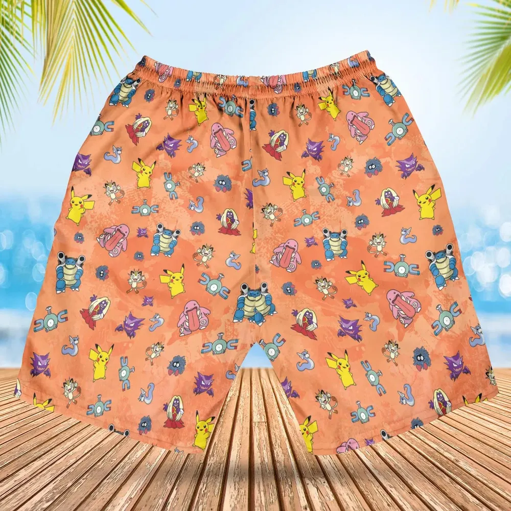 Pokemon Character Scatter Hawaiian Short - 2