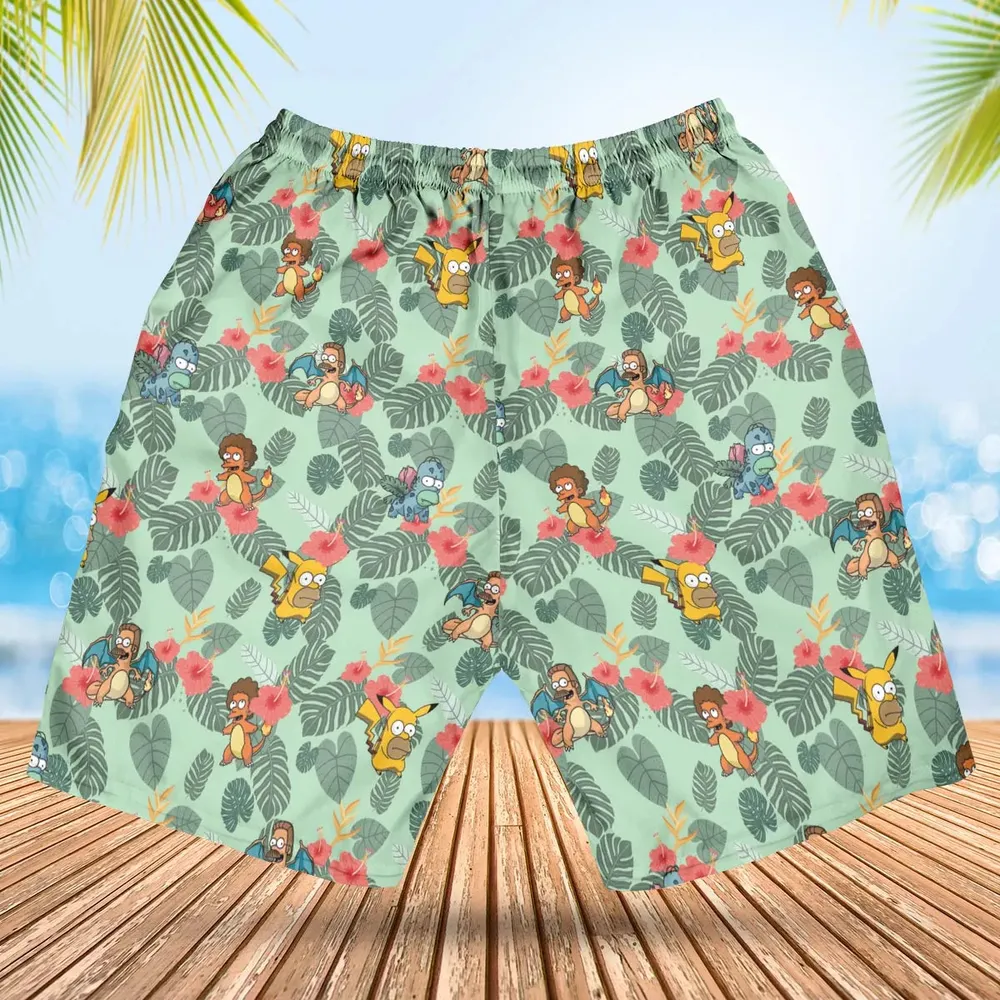Simpsonmon The Simpsons Pokemon Mashup Hawaiian Short - 2