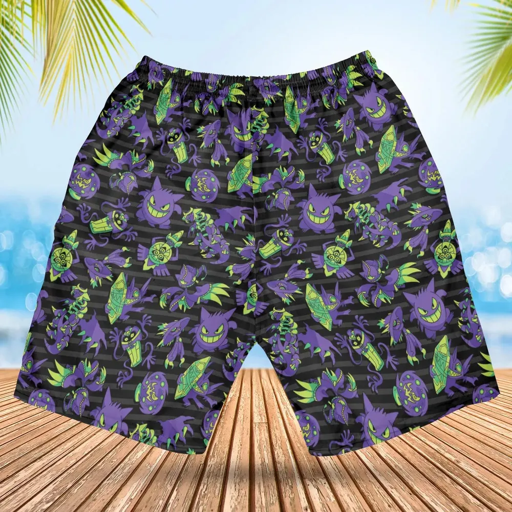 Ghost Type Pokemon Pattern Hawaiian Short - 2